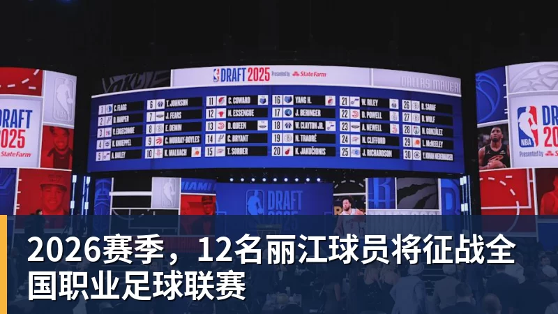 2026赛季，12名丽江球员将征战全国职业足球联赛